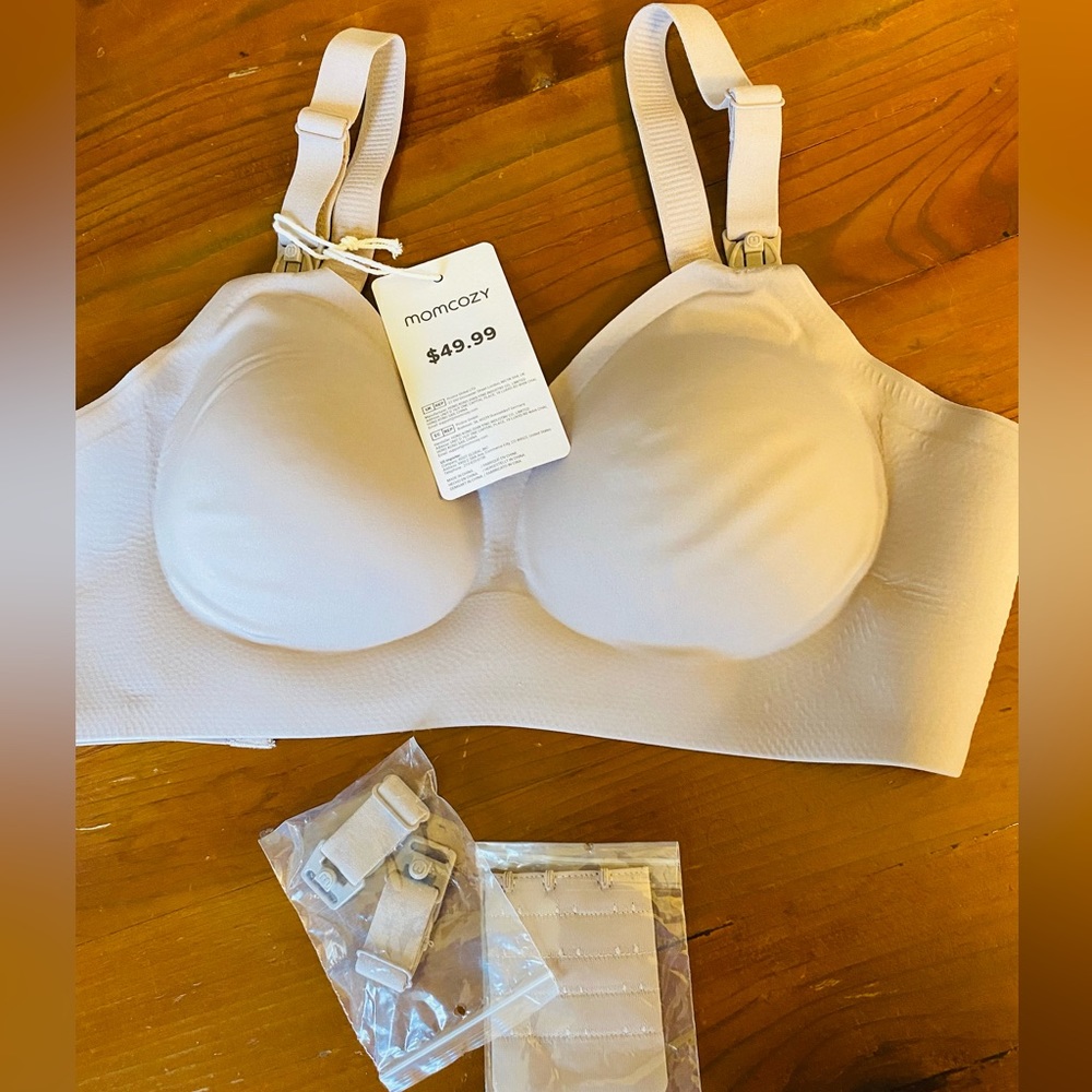 Momcozy brown seamless nursing bra, size S